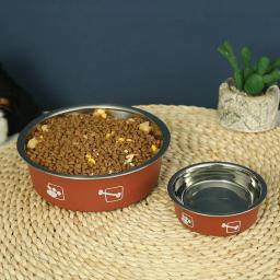 Tigela de comida para animais de estimação em aço inoxidável, Alimentador de água antiderrapante espessada dupla camada, Bacia universal para cães e gatos - Image 4