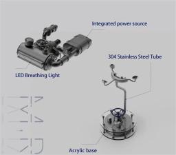 Metal Montagem Modelo Kit Com Luzes, Manta Ray, Marinha Biológica, Mecânica, 3D - Image 3