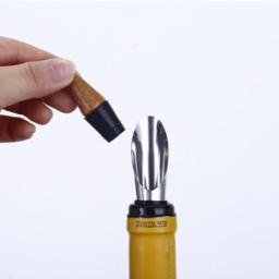Conjunto De Ferramentas De Vinho Premium, Abridor De Garrafas Automático, Saca-rolhas, Bambu, Conjuntos De Presentes De Negócios, Acessórios Para Vinho, 4Pcs - Image 4