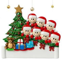 Família de Christmas Tree ornamento, pingente personalizado, Abertura Presente, Resina Liga, Bênção Nome - Image 1