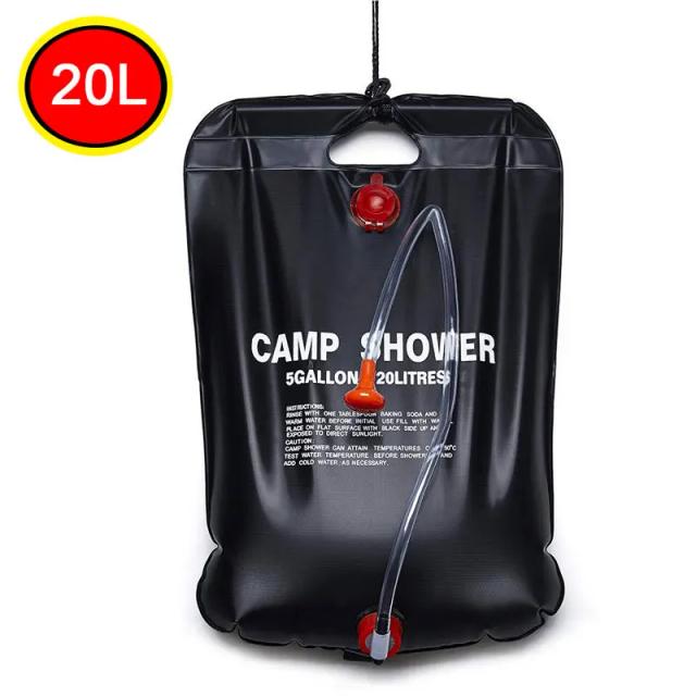 Chuveiro Solar Portátil e Dobrável de 20L para Acampamento e Viagens em Vans