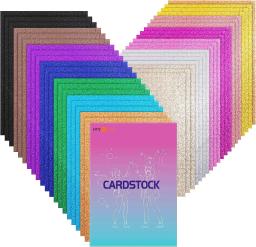 HTVRONT-Papel Cardstock Glitter, Cardstock grosso para Scrapbook Craft, Presente DIY casamento, 10, 13 cores, A4, 20-40 folhas, 8.3x 11.7in - Image 1