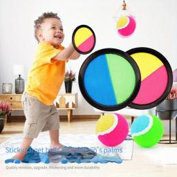 1 conjunto crianças otário bola pegajosa brinquedo esportes ao ar livre pegar bola jogo conjunto jogar e pegar pai-filho brinquedos interativos ao ar livre - Image 3