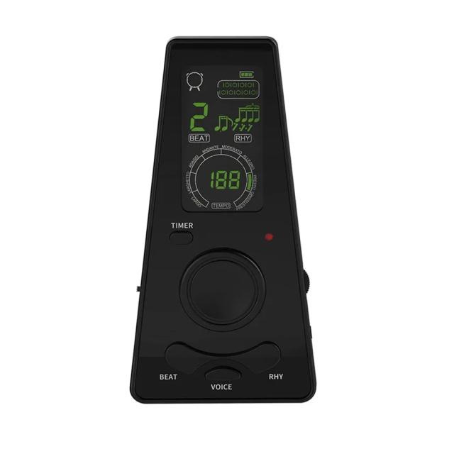 Metrônomo Digital Eletrônico com Temporizador e Contagem Vocal em Inglês para Piano, Guitarra, Bateria e Violino