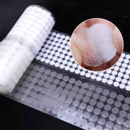 99 pares 10/15/20mm transparente dot adesivo autoadesivo gancho e laço prendedor fita de fita de silicone forte - Image 4
