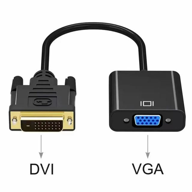 Adaptador Conversor DVI Macho para VGA Fêmea - Ideal para Conexão de PCs e Projetores