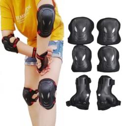 6 pçs/set cotovelo joelheiras patinação protetor skate bicicleta esportes equipamentos de proteção equitação rolo guarda pulso crianças adultos bmx - Image 1