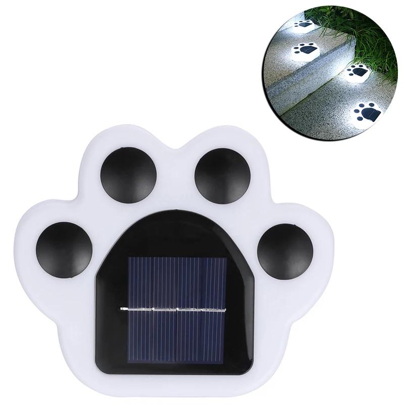 Diodo emissor de luz solar jardim ao ar livre à prova dwaterproof água decoração do jardim cão gato animal pata imprimir luzes caminho gramado lâmpada caminhos da corda luz - Image 1