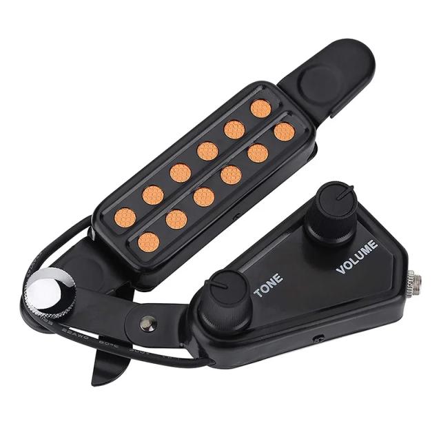 Transdutor para Violão e Guitarra Clássica com Captador 12, Controle de Tom e Volume