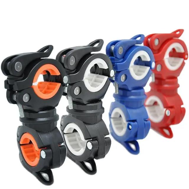 Suporte de Montagem Universal para Lanternas de Bicicleta com Rotação de 360°, LED e Tocha - Acessório Essencial para Ciclismo