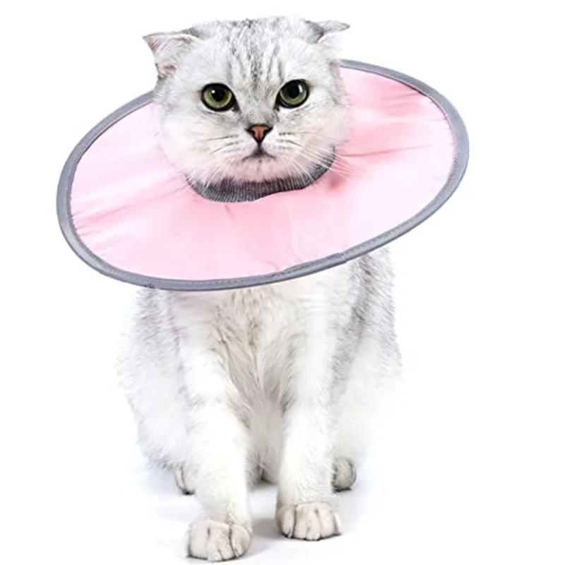 Colar recuperação impermeável para gatos, Cone Pet ajustável, Cones protetores do pescoço do gato, Pare de lamber feridas - Image 1