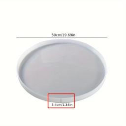 Moldes De Fundição De Silicone De Mesa De Resina, Molde Epóxi Redondo Grande, Mesa De Fabricação, Placa De Charcutaria, 1Pc, 24" - Image 5