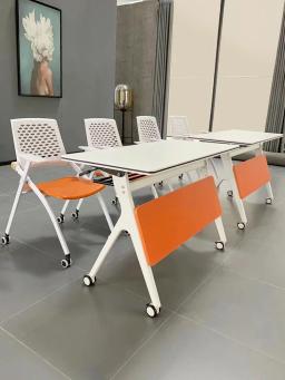 Cadeira de treinamento com mesa dobrável de escritório, quatro rodas cadeira de conferência com rodas, cadeira de escrita - Image 3