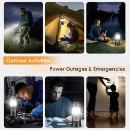 Portátil led lanterna de acampamento leve à prova dwaterproof água solar usb recarregável lanterna led kits sobrevivência para interior ao ar livre - Image 6
