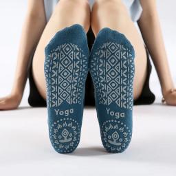 Meias de ioga antiderrapantes de algodão para mulheres, atadura, Pilates, balé, dança, esporte, academia, treino, chinelo, corrida, aderência - Image 4