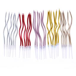 Vela roscada criativa para crianças, bolo curvo longo e curvo, chamas seguras, bolo de aniversário, decorações românticas, decoração de casa, 6 unidades/caixa - Image 2
