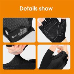 West biking luvas de ciclismo de meio dedo antiderrapante motocicleta mtb luvas de bicicleta de estrada dos homens esporte fitness bicicleta luvas sem dedos - Image 5