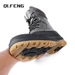Mais tamanho 47 botas masculinas ao ar livre botas de neve de inverno para homens botas de trabalho de treinamento à prova dwaterproof água antiderrapante manter sapatos de inverno quentes - Image 3
