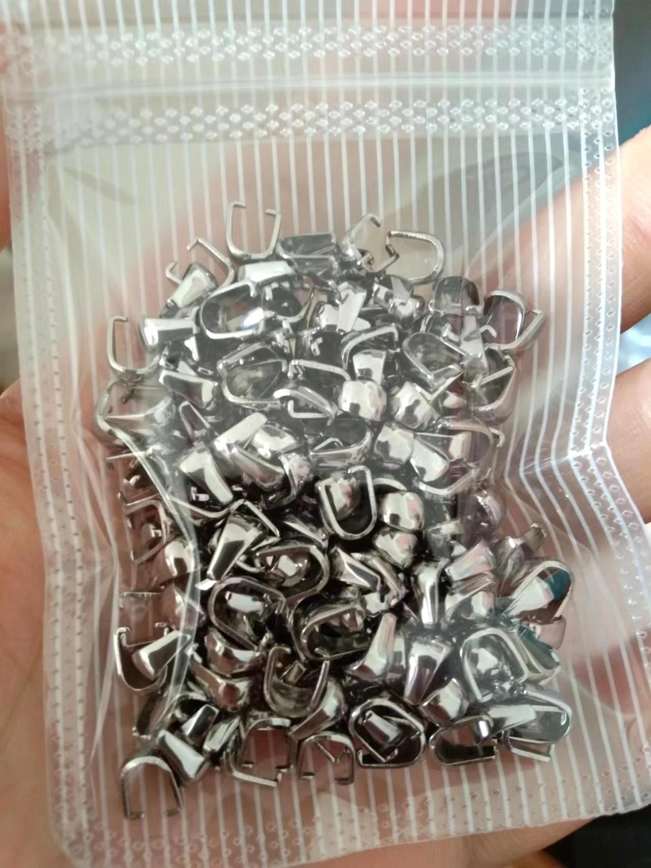 100 pçs fecho de fivela de aço inoxidável para pingentes charme conectores clipe pitada bail fecho colar diy jóias fazendo - Image 1