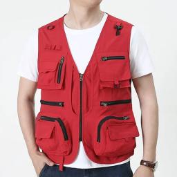 14 bolsos verão novos homens eua tático caminhadas colete de pesca dos homens fotógrafo colete malha carga sem mangas jaqueta ferramenta colete 7xl - Image 4