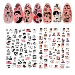 3d adesivos para nail art, história de amor, dois desenhos animados coreanos bonitos, decalques, controles deslizantes, diy, tslc-407, tsc-330 - Image 4