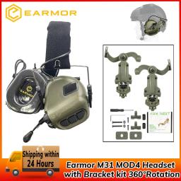 EARMOR-M32 MOD4 Headset tático com adaptador ferroviário, protetores auriculares do atirador ativo, rotação 360 ° - Image 1