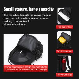 Leve mochila pesca com suporte Rod e vários bolsos, resistente à água ao ar livre pesca ombro Pack - Image 3