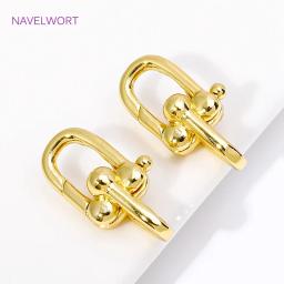 18K banhado a ouro Primavera Fechos, Latão U Forma Fecho Lagosta, Conector para Jóias Fazendo Suprimentos, DIY Pulseira e Colar Descobertas - Image 3