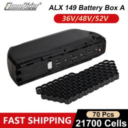 ChamRider ALX149 Uma caixa de bateria Ebike, Downtube Case para 21700 células 36V 10S7P 13S5P 14S5P, 48V - Image 1