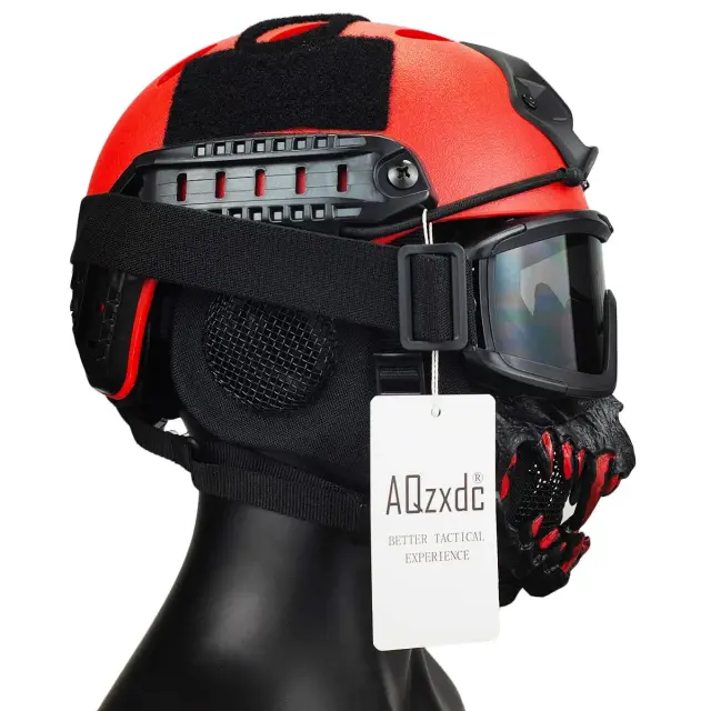 Capacete de Airsoft FAST com Máscara Tactical Goggles - Equipamento Balístico Super Grosso de 6MM para Paintball e Tiradores CS BB CQB
