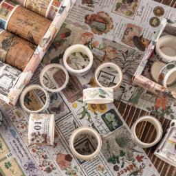 Fitas adesivas vintage Washi, Adesivos materiais, Ins, Decoração clássica, Material de arte manual, Recado Washitape, 18 rolos por conjunto - Image 3