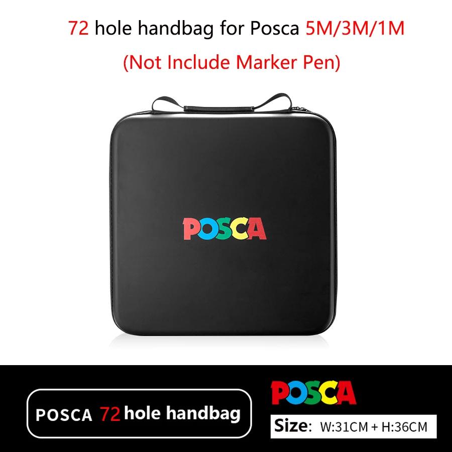 Caso Organizador Posca Marcador ou Saco De Armazenamento, Conjunto De Marcadores De Caneta, Bolsa Dobrável Para Pincéis De Pintura, Lápis De Cor, Mark-Pen, 72 Buracos - Image 1