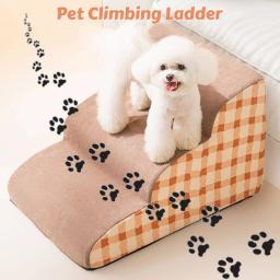 Sofá de espuma de memória Escadas para cães e gatos pequenos, rampa de cama antiderrapante, Pet Supplies, escada fácil de limpar, 2 passos, 3 passos, 4 passos - Image 1