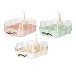 Caixa semi fechada com lado alto, anti salpicos, suprimentos para animais de estimação, fácil de limpar, gato, coelho, gatinho, pequeno - Image 5