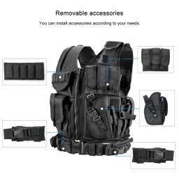 Caça ajustável roupas de segurança swat colete tático jaqueta equipamento de peito multi-bolso cs cosplay caça colete de acampamento acessório - Image 2