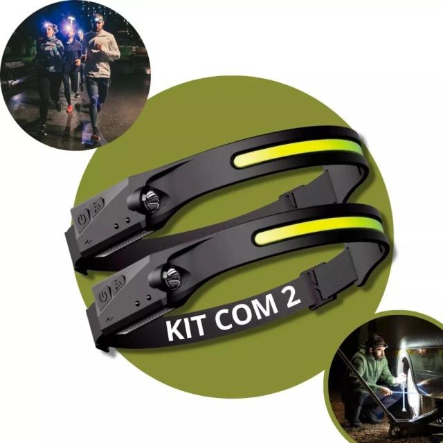 Tocha de Camping LED Recarregável com Sensor de Movimento - Kit com 2 Lâmpadas