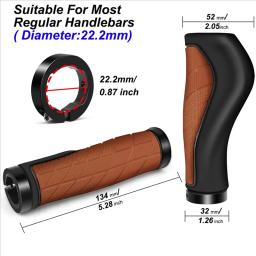 Punhos ergonômicos de bicicleta antiderrapante, Punhos de borracha do guiador, E-Bike Brown, 22,2mm - Image 5