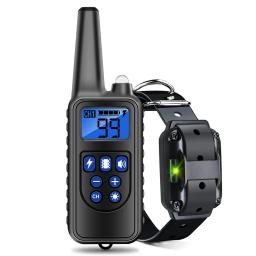 Coleira para Treino de Controlo Remoto, Vibração de Choque, Som, Anti Latidos, Elétrico, Recarregável, Ficha EU, 500m, 800m, 1000m - Image 1