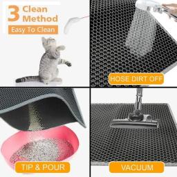 Tapete de camada dupla para gato, À prova de urina impermeável, Tapete de armadilha, Almofada antiderrapante, Almofada para pés grandes, Fácil de limpar - Image 3