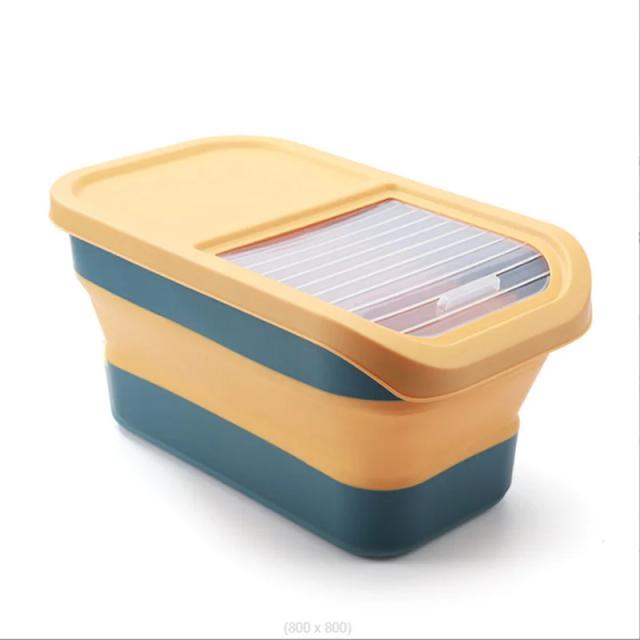 Recipiente Dobrável Multifuncional para Alimentos de Animais de Estimação até 13 LB com Tampas para Cozinha