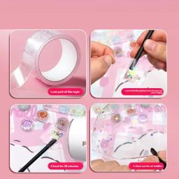 1pc fitas adesivas sopráveis bolha diy artesanato fazendo bolhas de pitada colorido glitter dupla face alta pegajosa nano fita bolha - Image 6