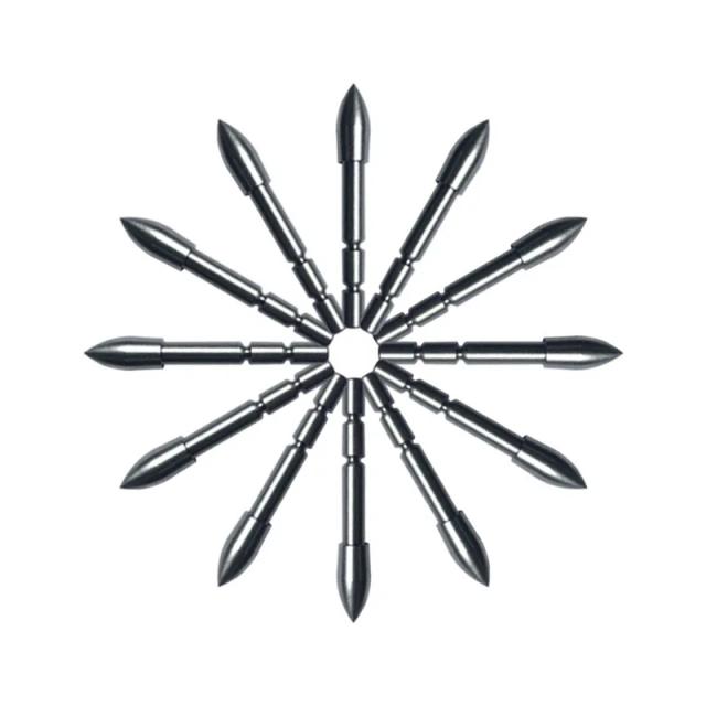 12pçs 70 80 90 100 110 120 grão de aço inoxidável ponta de bala para id 4.2mm eixo de flecha de carbono tiro com arco caça