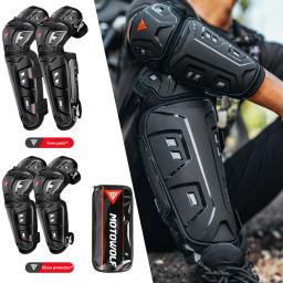 Protetores de patinação para motocicleta, motocross, joelheiras, cotovelo, 4 unidades, equipamento esportivo ao ar livre, equipamentos de proteção para equitação - Image 1