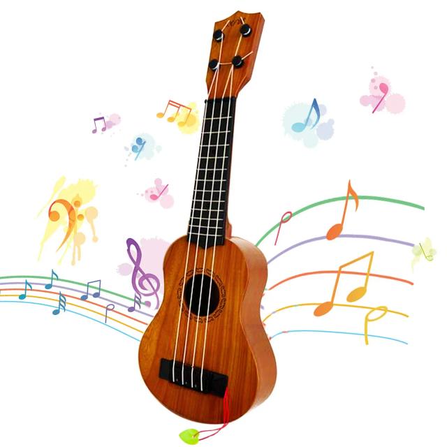Guitarra Ukulele Educativa para Crianças com 4 Cordas - Brinquedo Musical para Pré-Escolares 17"