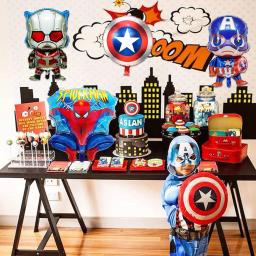 Balões de alumínio para aniversário, vingadores, super-herói, redondo, decoração suprimentos, 13pcs - Image 2