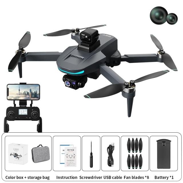 L200 PLUS MAX Drone 3 Eixos Anti-Shake Dobrável GPS Quadricóptero Controle Remoto