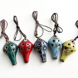 Pequena Gota de Água Ocarina com Corda Pendurada, Adequado para Artesanato, 6 Buracos, 1Pc - Image 2