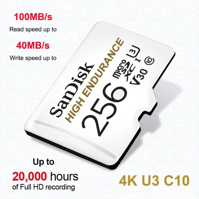 SanDisk Cartão Micro SD ALTA ENDURANÇA Classe 10 UHS-1 V30 U3 4K 128GB
