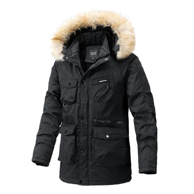 Jaquetas Masculinas com Capuz e Colarinho de Pele: Parkas Longas Quentes e Casacos de Qualidade para o Inverno, Tamanho 4X