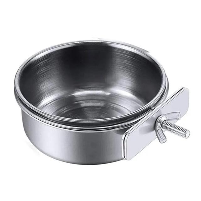 Clamp-On Bebedouro de Aço Inoxidável para Animais de Estimação: Ideal para Hamsters, Aves e Papagaios